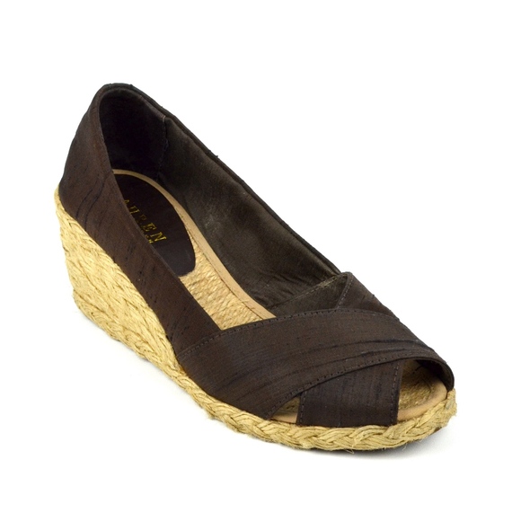 ralph lauren espadrille wedges closed toe